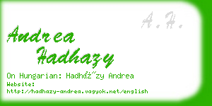 andrea hadhazy business card